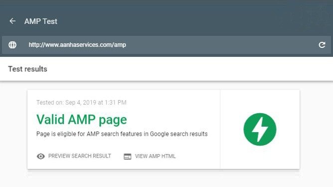 amp validation, amp validator, google amp page, amp test